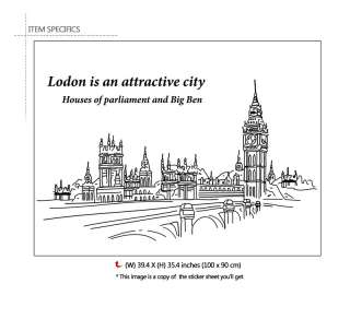 BIG Big Ben London Adheive WALL DECOR REMOVABLE STICKER  