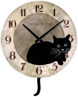 BN 16DIA CAT WITH TAIL PENDULUM WEATHERED WALL CLOCK  
