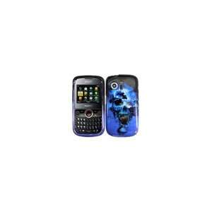 Huawei Pillar M615 Pinnacle M635 Blue Skull Cell Phone Snap on Cover 