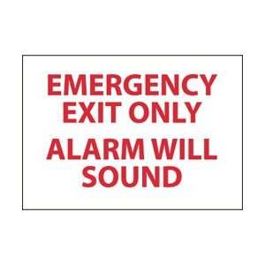 M85RB   Emergency Exit Only Alarm Will Sound, 10 X 14, .050 Rigid 