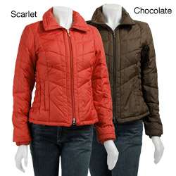 Kenneth Cole Womens Rouched Sides Down Jacket  Overstock
