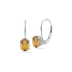  1.98 Ct Citrine Stud Earrings in 18K White Gold Jewelry
