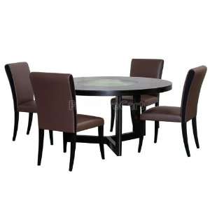  Diamond Sofa 60 inch Round Dining Room Set with Mocca 