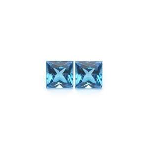  1.56 Cts of AAA 5 mm Princess Matching Loose Swiss Blue 