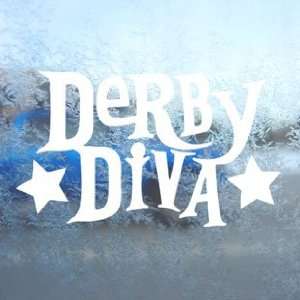  Derby Diva White Decal Window Laptop Vinyl White Sticker 