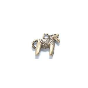   Horse Charm with Saddle, 12 by 14mm, Antique Brass, 45 Pack: Arts