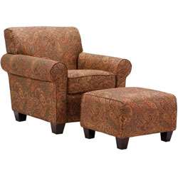 Mira 8 way Hand tied Paisley Arm Chair and Ottoman  Overstock