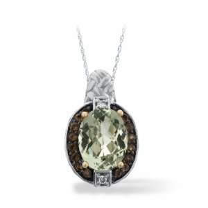   : Matisse, Sterling Silver, Green Amethyst Gemstone Pendant: Jewelry