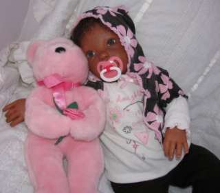 Reborn 28 lifelike Ethnic biracial black toddler baby girl Kylie 