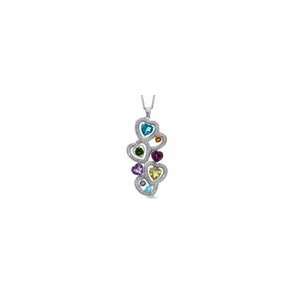   Heart Pendant in Sterling Silver with Diamond Accents multi Jewelry