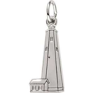   Rembrandt Charms Bald Head Lighthouse Charm, Sterling Silver: Jewelry