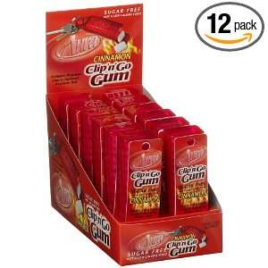 Aura Clipngo Sugar Free Cinnamon Gum, 0.46 Ounce Units (Pack of 12)