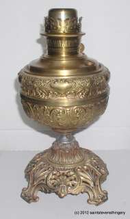 Antique Center Draft GWTW Banquet Oil Lamp Vase Type Font  
