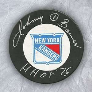  JOHNNY BOWER New York Rangers SIGNED Hockey Puck Sports 