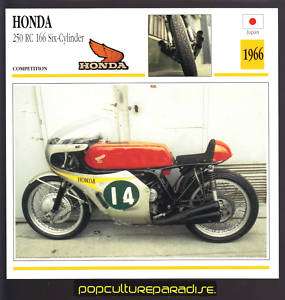 1966 HONDA 250 RC 166 6 CYLINDER Atlas Motorcycle CARD  