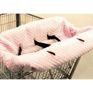  GROCERY CART AND HIGH CHAIR COVER MINKY DOT   PINK: Baby