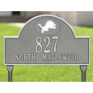  Detroit Lions Pewter and Silver Personalized Address Lawn 