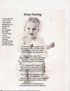 POTTY TRAINING POEM PERSONALIZED NAME PRINT BABY STORY  