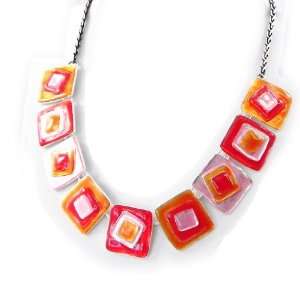    Necklace french touch Les Acidulés pink red orange.: Jewelry