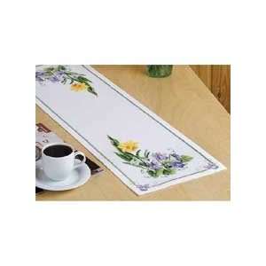   Flowers Table Runner Counted Cross Stitch Kit: Arts, Crafts & Sewing