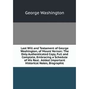  Last Will and Testament of George Washington, of Mount Vernon 