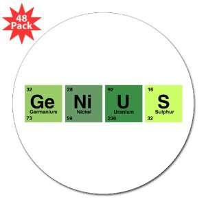   Sticker (48 Pack) Genius Periodic Table of Elements Science Geek Nerd