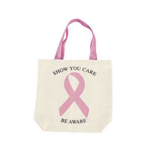12 Breast Cancer Awareness Natural Canvas Tote Bags  