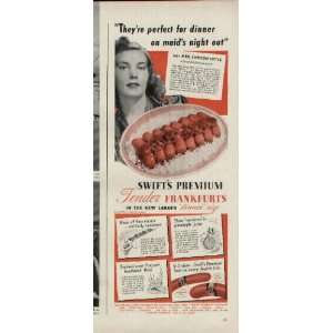   famous golfer.  1940 SWIFTS Premium Frankfurts Ad, A5343