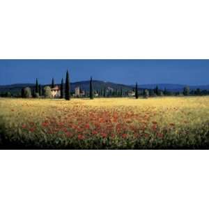  Tuscan Panorama   Poppies HIGH QUALITY MUSEUM WRAP CANVAS 