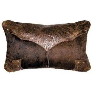   Dark Brindle Hair & Cosmo Leather Envelope Style Pillow