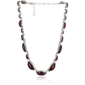  Napier Ruby Colored Oval Stone Collar Necklace: Jewelry