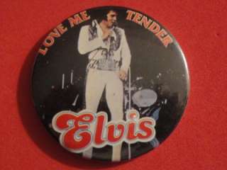 Elvis Presley Love Me Tender Vtg Pin Pinback BoxCar 77  