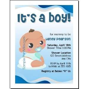 African Baby Boy Blue Baby Shower Invitation: Everything 