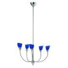lite source uni ceiling lamp in steel with blue shades