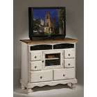 Hillsdale TV Console with Pine Top in Antique White Finish