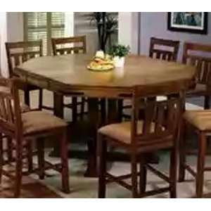   Height Table with Extension Leaf in Medium Oak Finish: Home & Kitchen