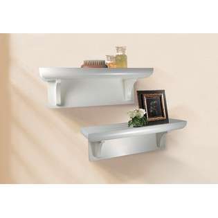Lewis Hyman Set of 2 Wall Mounted Shelves Casual Style in White Finish 
