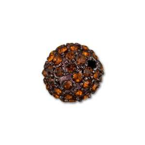  10mm Chocolate Glaze  Smoked Topaz Round Pavé Bead Arts 