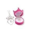   Pink Petite Princess Crown Necklace in Figural Gift Box