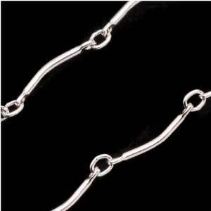 Sterling Silver Curved 12.5mm Bar Scalloped Chain Sold By 