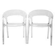 Baxton Studio Lumina Set of 2 18H Acrylic Modern Arm Chairs   Clear 