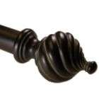 BCL 125SP86, Twisted Spiral Curtain Rod, Black Finish, 86 in. to 120 