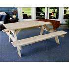   58L x 27W Select Pine Economy Picnic Table with Attached Benches