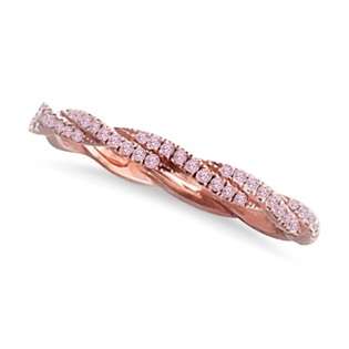   Micro Pave Pink Diamond Ring Band 18k Rose Gold (0.15ct)  Allurez