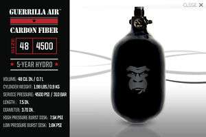 NIB Guerilla Air Carbon Fiber Bottle 48/4500 Brand New  