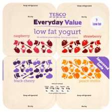 Tesco Everyday Value Low Fat Fruit Yoghurt 4X125g   Groceries   Tesco 
