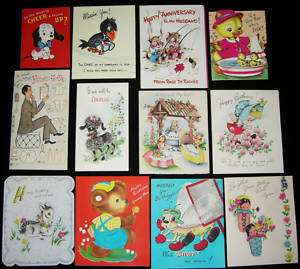 Funny Deluxe Vintage Greeting Cards Assorted Unused 40s  