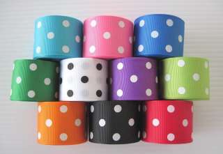 Grosgrain Ribbon POLKA DOTS~Lot of 5 yards~You pick the color 