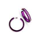 VistaBella Purple Rainbow Amethyst Swarovski Crystal Hoop Earrings