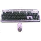 Crystal Case Purple Lilac Crystal USB Mouse + Computer Keyboard